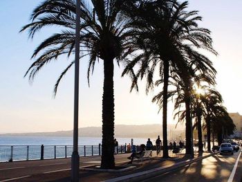 Scenic view of sea at sunset