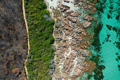 High angle view of rock formations