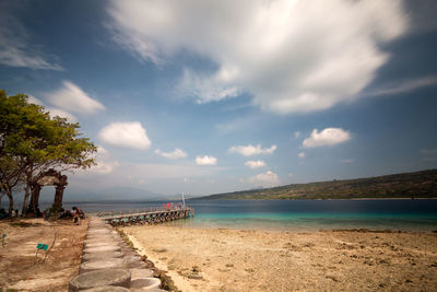 Scenic view of beach against sky