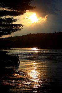 Scenic view of sunset over lake