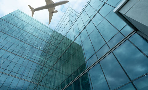 Low angle view of modern building against sky