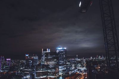 Illuminated cityscape at night