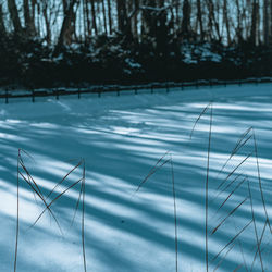 Scenic view of frozen lake during winter