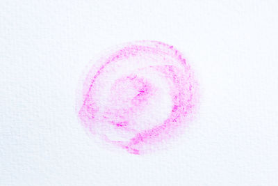 Directly above view of pink petals on white background