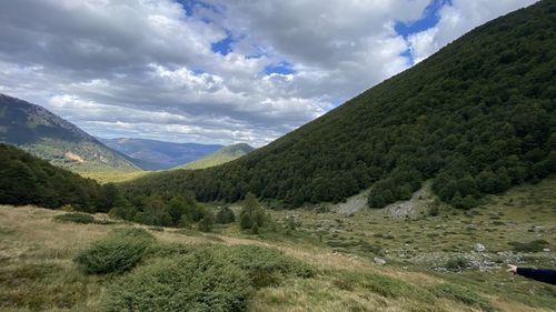 Scenic view of mountains against sky