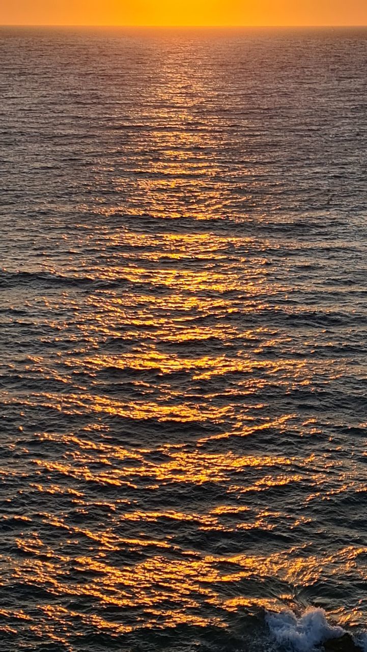 SCENIC VIEW OF SEA AT SUNSET