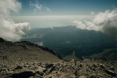 Scenic view of mountains against sky