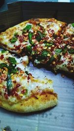 Close-up of pizza in plate