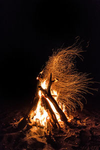 Bonfire against sky at night