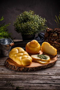 Close-up of food on table