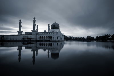 Reflection of church in water