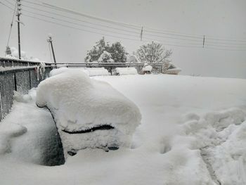 Snow on field during winter