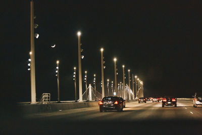 Traffic on road at night