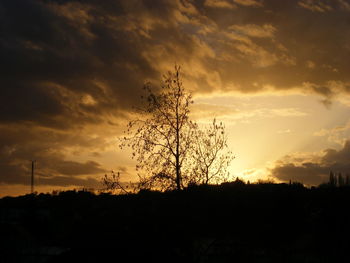 Silhouette of landscape at sunset