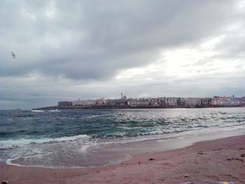 View of sea against cloudy sky