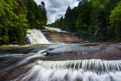 Scenic view of waterfall in forest