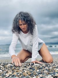 Young woman on beach