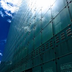 Low angle view of modern building against sky