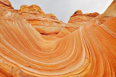 Aerial view of rock formations in desert