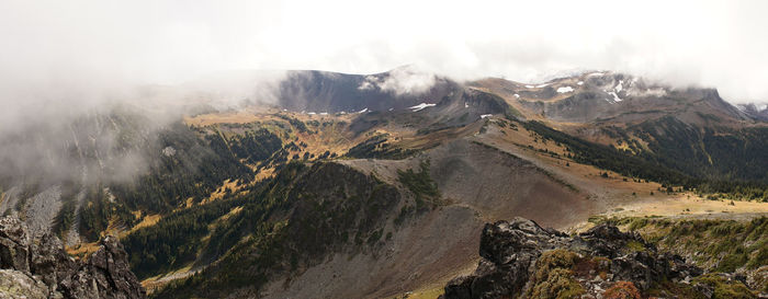 Panoramic shot of land against sky