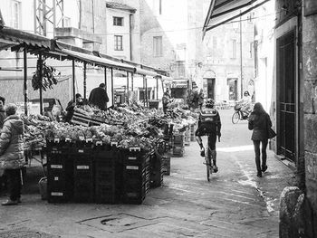 People walking in city