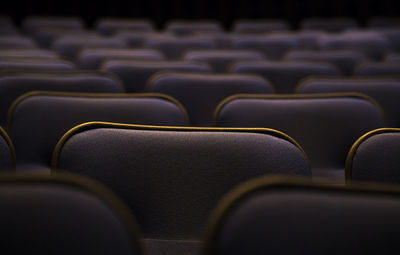 Close-up of empty seats