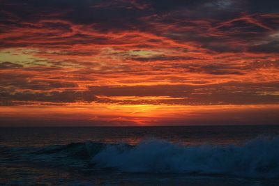 Scenic view of sea during sunset