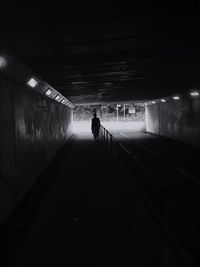 View of illuminated tunnel