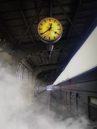 Low angle view of train at railroad station