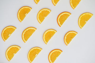 Directly above shot of candies on white background
