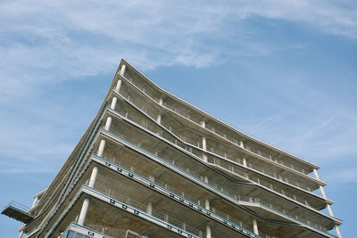 Low angle view of modern building against sky