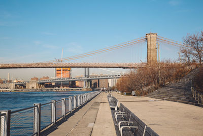 Side view of brooklyn bridge