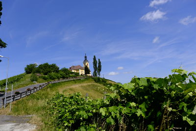 Panoramic view of temple and building against sky