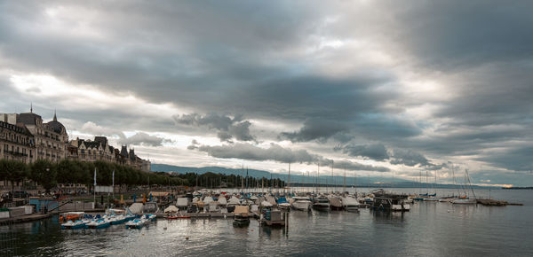 Boats in harbor