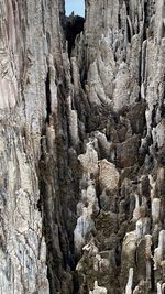 Low angle view of rock formation