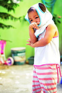 Boy looking away