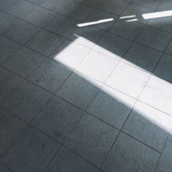 High angle view of tiled floor