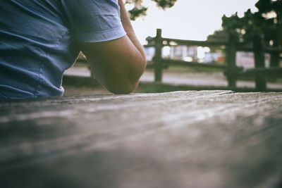 Close-up of man walking outdoors