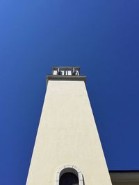 Low angle view of built structure against blue sky