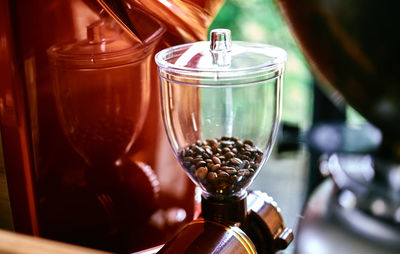 Close-up of coffee in glass