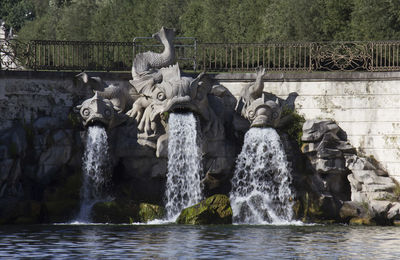 View of fountain against trees