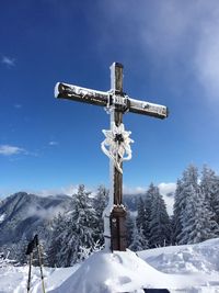 Low angle view of snow covered landscape