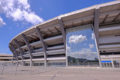 Low angle view of modern building against sky