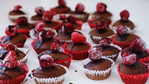 Close-up of muffins on table