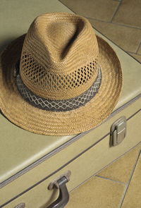 Close-up of hat on table