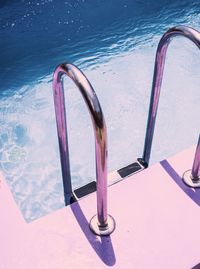 High angle view of swimming pool against sea