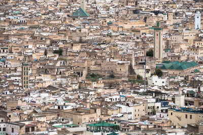 High angle view of buildings in a city