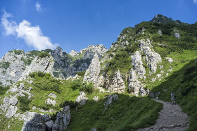 Road of 52 galleries is a military trail built during world war i on the massif of pasubio, italy