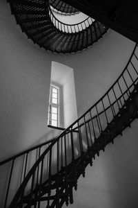 Low angle view of spiral staircase