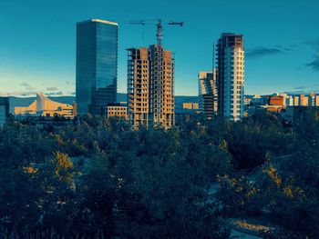 Buildings against blue sky